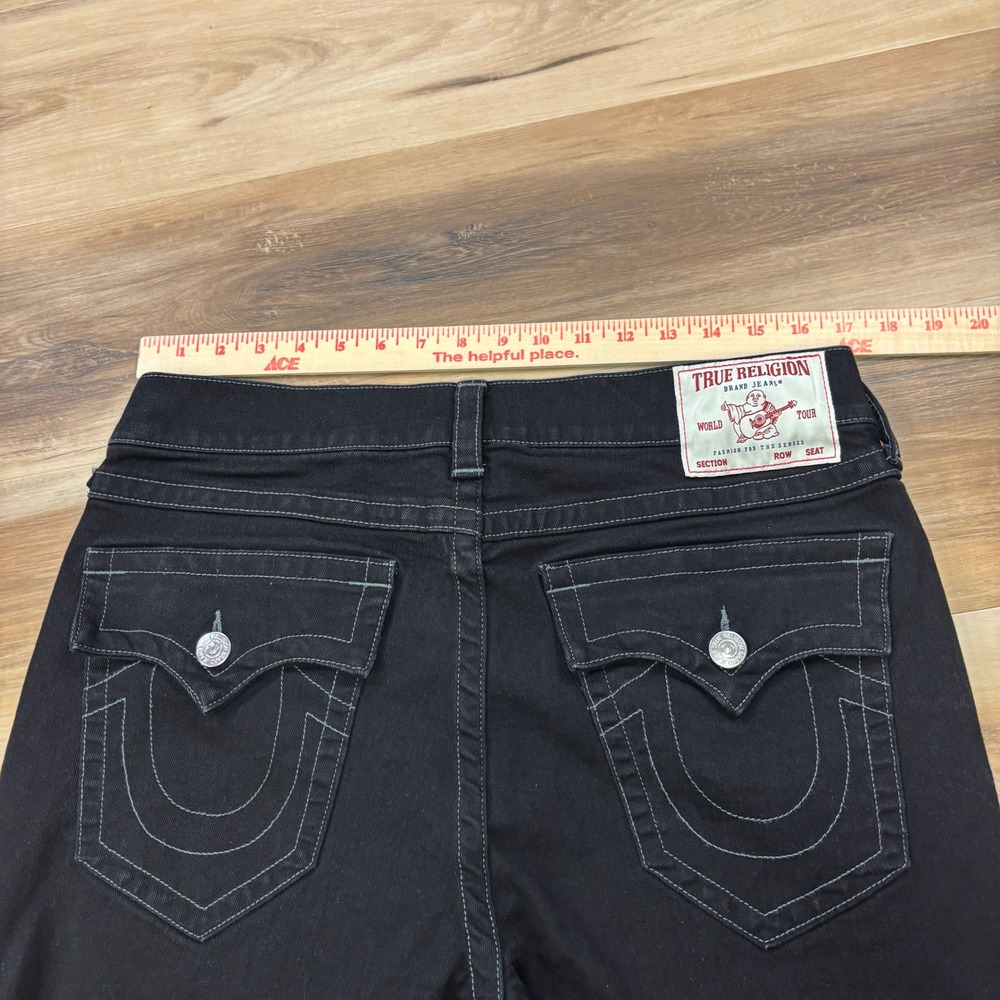 True Religion Ricky Jeans Mens 34 Relaxed Straight Cotton Black Streetwear - Picture 3 of 10